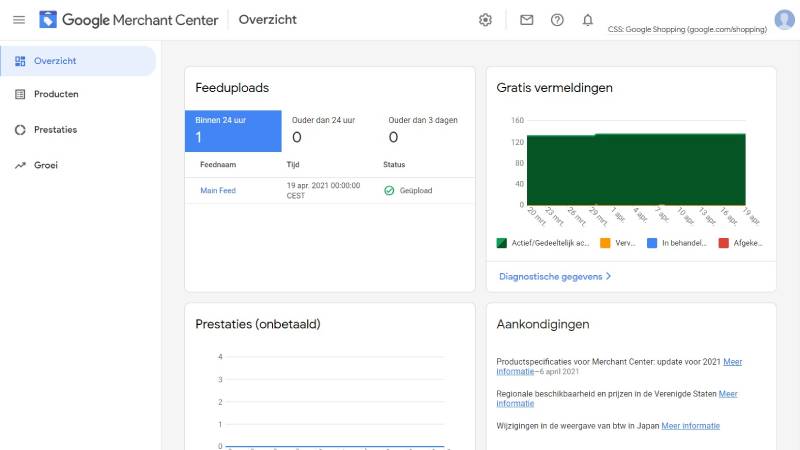 Producten Gratis in Google Shopping Merchant Center